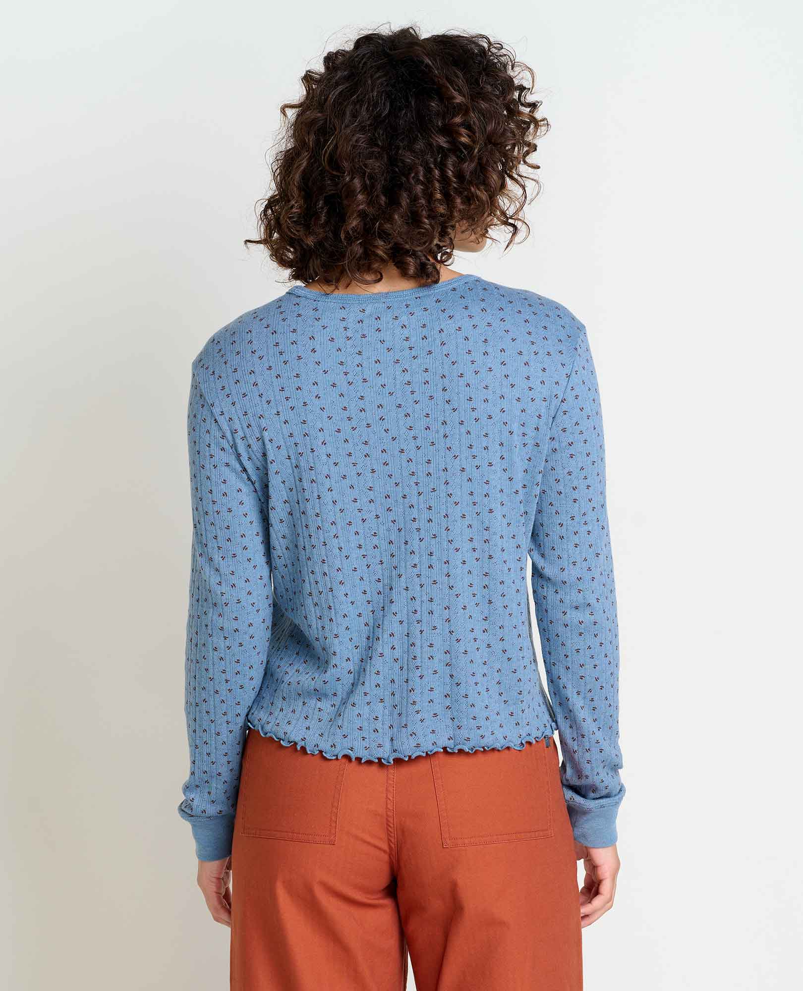 Foothill Pointelle Long Sleeve Crew